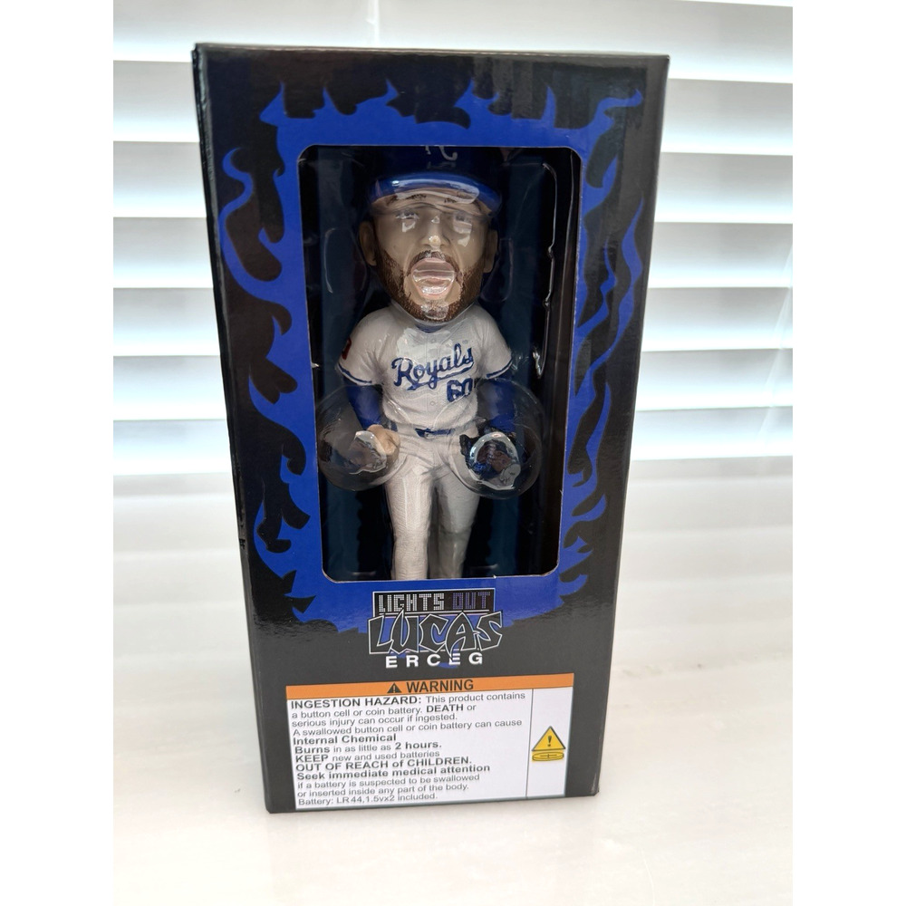 NEW Lucas Erceg Bobblehead "Lights Out Lucas" 5-18 SGA ~ Lights Up! KC Royals